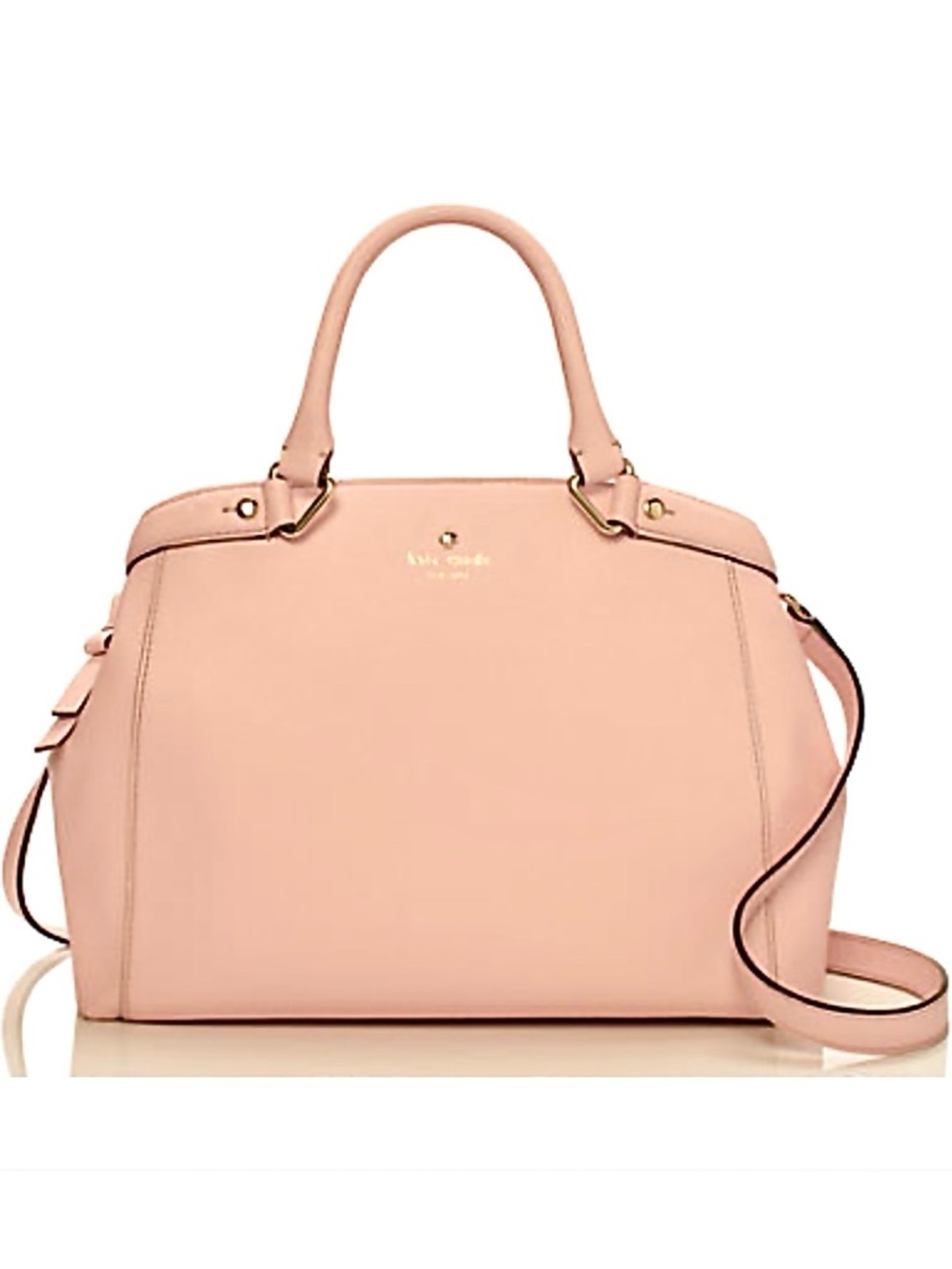 Kate Spade Hamilton Heights Crossbody Satchel Pink Gold Logo Hardware EUC
